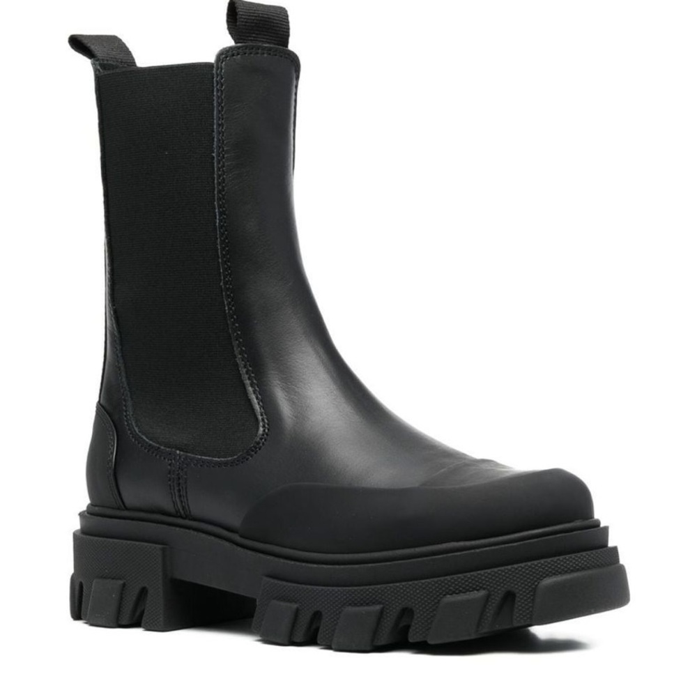 GANNI + NET SUSTAIN paneled recycled-leather Chelsea boots
  black 37/7 Women’s